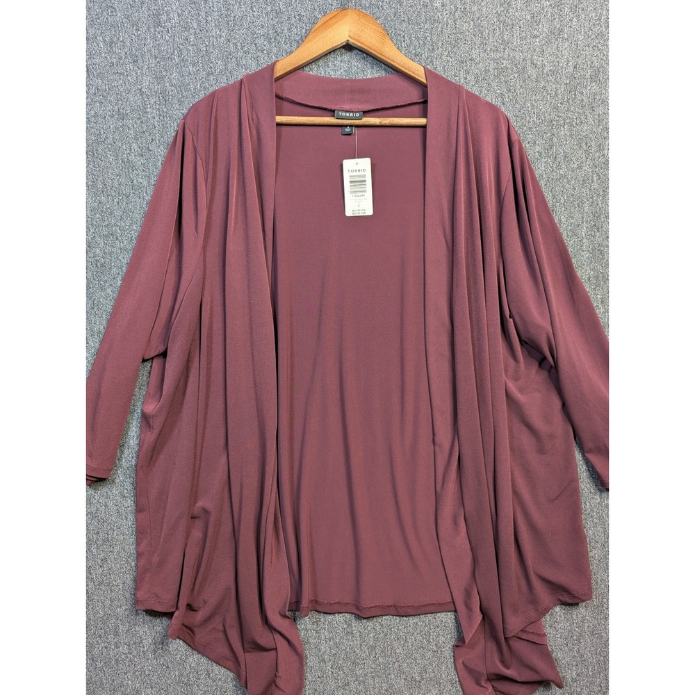Torrid Penny Cardigan Womens 3 Purple Berry Open Front Long Sleeve Knit